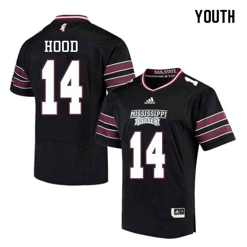 Youth #14 Mitch Hood Mississippi State Bulldogs College Football Jerseys Sale-Black